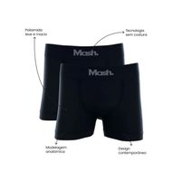 Cueca Mash Microfibra Boxer Preto Kit 2 Unidades