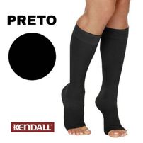 Meia 3/4 Kendall Sem Ponteira Alta Compressão Preto