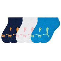 Meia Infantil Puma Algodão Cano Curto Azul - Kit 3 idades