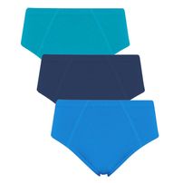 Cueca Slip Infantil Selene Algodão Preto/Royal/Verde - Kit 3 unidades