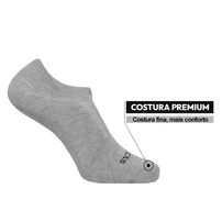 Meia Ted Socks Algodão Invisível para Corrida Cinza
