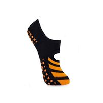 Meia Sapatilha Centope Algodão Pilates Preto/Laranja 35 a 39