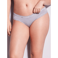 Calcinha Hope Modal Tanga Brasileira detalhe em Renda 3932 Cinza Un