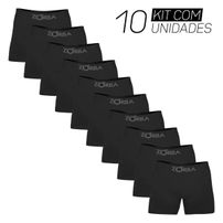 Kit 10 Cuecas Boxer Zorba Algodão Sem Costura 781 Preto