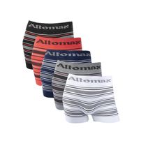 Kit 5 Unidades Altomax Boxer Microfibra Listrada Sem Costura Sortido