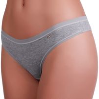 Calcinha Loba Fio Dental Cotton 40355 Cinzaa Mescla Un