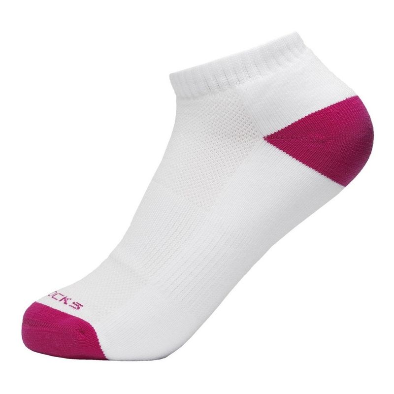 Meia-Cano-Curto-Para-Corrida-Algodao-Ted-Socks-1800-Branco-Rosa-Un-