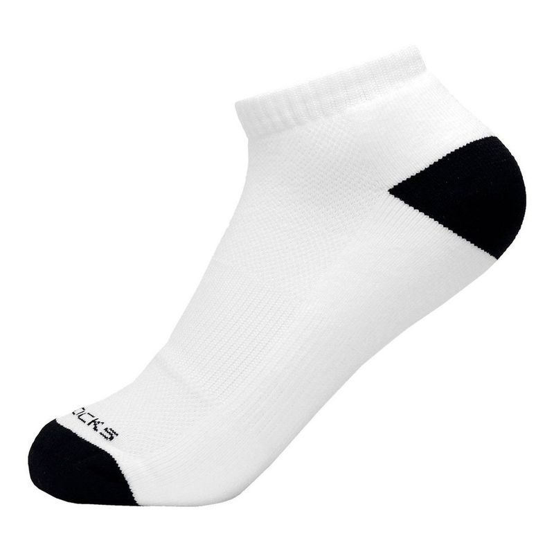 Meia-Cano-Curto-Para-Corrida-Algodao-Ted-Socks-1800-Branco-preto-Un-
