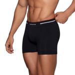 Cuecas Boxer Selene Poliamida Sem Costura Preto/Chumbo - Kit 2 unidades