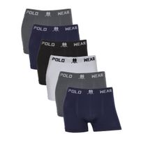 Kit 6 Cuecas Boxer Polo Wear Microfibra Sortido