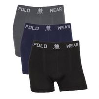 Kit 3 Cuecas Boxer Polo Wear Microfibra Sortido