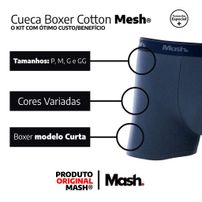 Kit 10 Cuecas Boxer Algodão Mash 110 Sortido