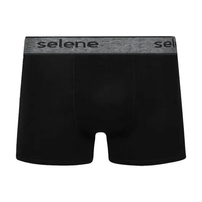Cueca Boxer Selene Algodão Preto/Cinza - Kit 2 unidades