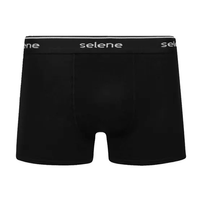 Cueca Boxer Selene Algodão Preto/Azul - Kit 2 unidades