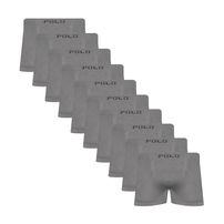 Kit 10 Cuecas Boxer Polo Star Microfibra Cinza