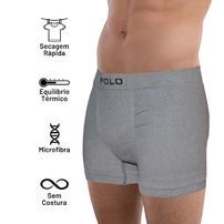 Kit 6 Cuecas Boxer Polo Star Microfibra Cinza