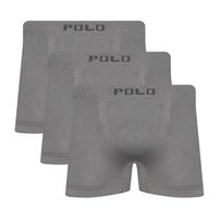 Kit 3 Cuecas Boxer Polo Star Microfibra Cinza