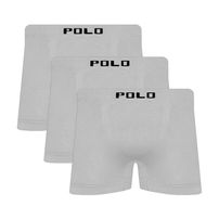Kit 3 Cuecas Boxer Polo Star Microfibra Branco