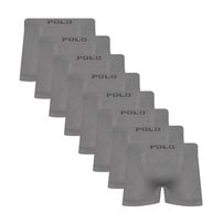Kit 8 Cuecas Boxer Polo Star Microfibra Cinza