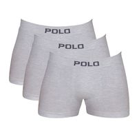 Kit 3 Cuecas Boxer Polo Star Algodão Cinza