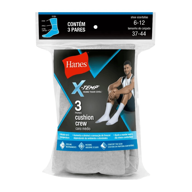 Kit-3-Meias-Cano-Medio-Hanes-Algodao-5184-Cinza-