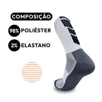 Kit 6 Meias Up Ciclismo Cano Longo Microfibra Masculina Preto e Branco - 39/44