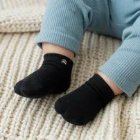 Kit 10 Pares Meia Infantil Baby Up Algodão Cano Médio Preto