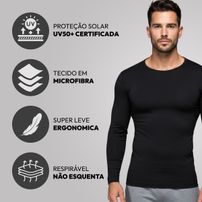 Kit 3 Camisetas Manga Longa Masculina Básica Proteção UV Sortido 2