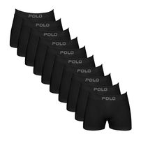 Kit 10 Cuecas Boxer Polo Star Algodão Preta