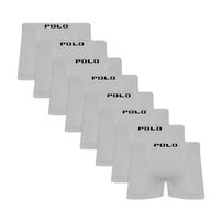 Kit 8 Cuecas Boxer Polo Star Microfibra Branco