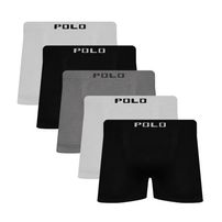 Kit 5 Cuecas Boxer Polo Star Microfibra Sortido