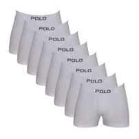 Kit 8 Cuecas Boxer Polo Star Algodão Cinza