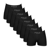 Kit 8 Cuecas Boxer Polo Star Algodão Preto