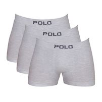 Kit 3 Cuecas Boxer Polo Star Algodão Cinza
