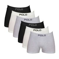 Kit 6 Cuecas Boxer Polo Star Algodão Sortida
