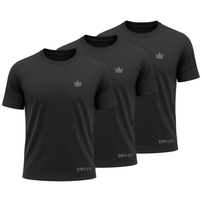 Kit 3 Camisetas Dry Fit Rei do Esporte Masculina Academia Treino  Preto