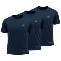 Kit 3 Camisetas Dry Fit Rei do Esporte Masculina Academia Treino  Azul Marinho