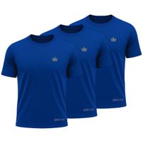 Kit 3 Camisetas Dry Fit Rei do Esporte Masculina Academia Treino  Azul Royal