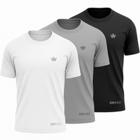 Kit 3 Camisetas Dry Fit Rei do Esporte Masculina Academia Treino  Sortido 1