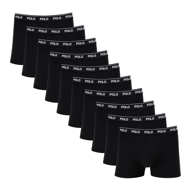 KIT 10 - polo cotton - preto