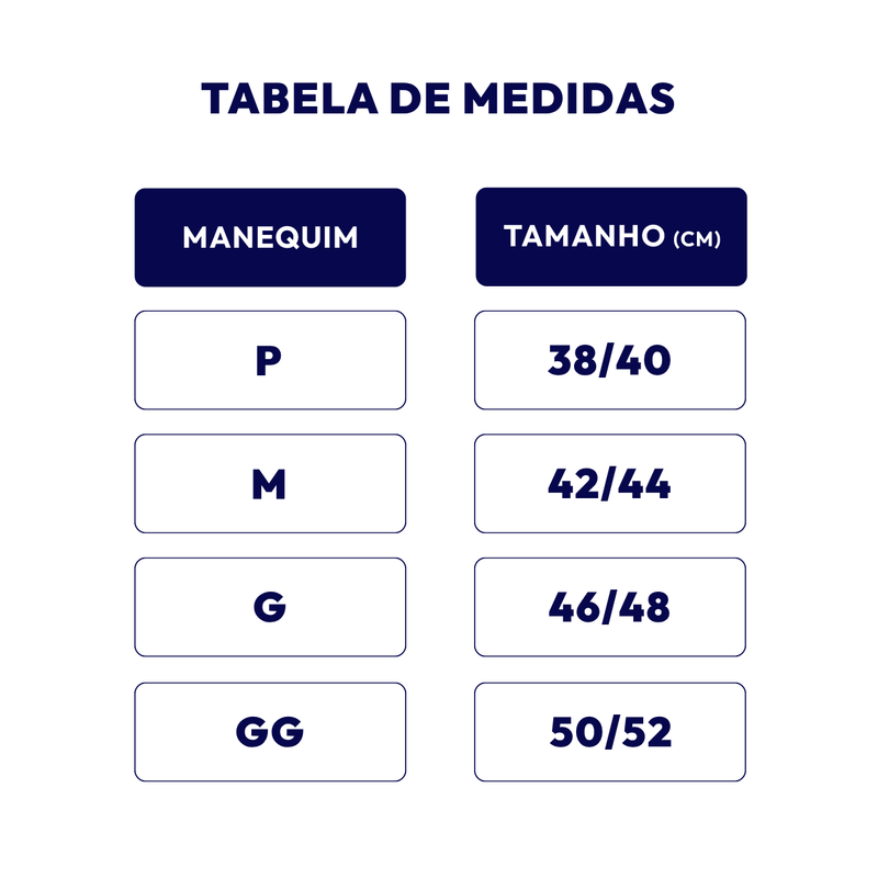 tabela medidas - polo cotton