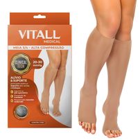 Meia 3/4 Vitall Medical 1881 Sem Ponteira Alta Compressão Mel