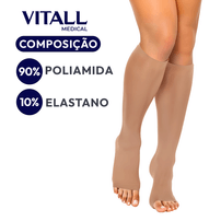 Meia 3/4 Vitall Medical 1881 Sem Ponteira Alta Compressão Mel