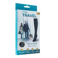 Meia 3/4 Vitall Média Compressão Com Ponteira Viagem Preto