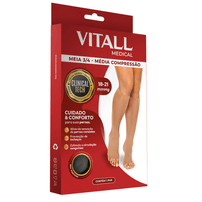 Meia 3/4 Vitall Medical 1871 Sem Ponteira Média Compressão Mel