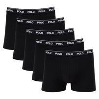 Kit 5 Cuecas Boxer Polo Star Cotton Preto